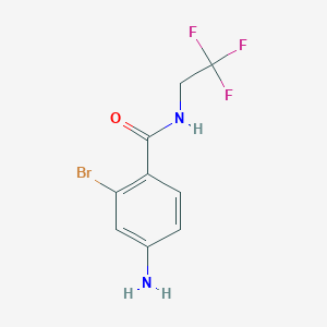 molecular formula C9H8BrF3N2O B8157718 4-Amino-2-bromo-N-(2,2,2-trifluoroethyl)benzamide 