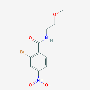 molecular formula C10H11BrN2O4 B8157722 2-Bromo-N-(2-methoxyethyl)-4-nitrobenzamide 