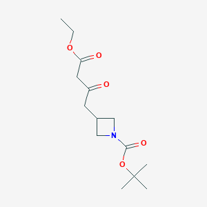 molecular formula C14H23NO5 B8157779 tert-Butyl 3-(4-ethoxy-2,4-dioxobutyl)azetidine-1-carboxylate 