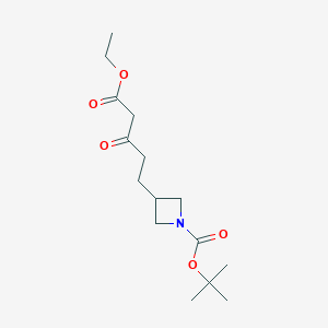 molecular formula C15H25NO5 B8157781 tert-Butyl 3-(5-ethoxy-3,5-dioxopentyl)azetidine-1-carboxylate 