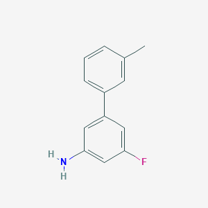 molecular formula C13H12FN B8157858 5-Fluoro-3'-methyl-[1,1'-biphenyl]-3-amine 