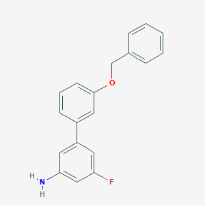 molecular formula C19H16FNO B8157874 3'-(Benzyloxy)-5-fluoro-[1,1'-biphenyl]-3-amine 