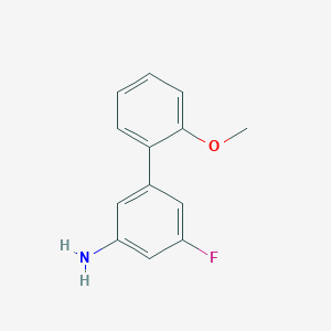 molecular formula C13H12FNO B8157886 5-Fluoro-2'-methoxy-[1,1'-biphenyl]-3-amine 