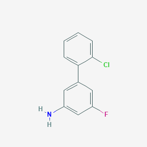 molecular formula C12H9ClFN B8157894 2'-Chloro-5-fluoro-[1,1'-biphenyl]-3-amine 