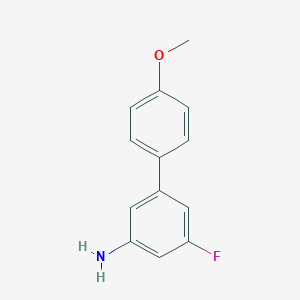 molecular formula C13H12FNO B8157909 5-Fluoro-4'-methoxy-[1,1'-biphenyl]-3-amine 