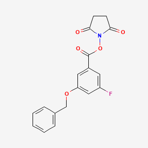 molecular formula C18H14FNO5 B8157940 2,5-Dioxopyrrolidin-1-yl 3-(benzyloxy)-5-fluorobenzoate 