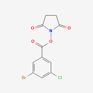 molecular formula C11H7BrClNO4 B8157951 2,5-Dioxopyrrolidin-1-yl 3-bromo-5-chlorobenzoate 