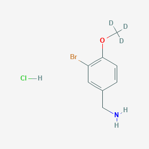 molecular formula C8H11BrClNO B8157987 [3-Bromo-4-(methoxy-d3)]benzylamine hydrochloride 
