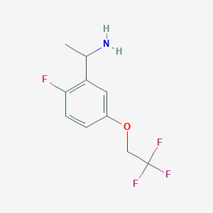 molecular formula C10H11F4NO B8157989 1-(2-Fluoro-5-(2,2,2-trifluoroethoxy)phenyl)ethanamine 