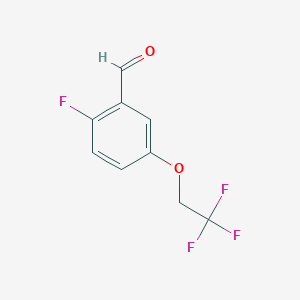 molecular formula C9H6F4O2 B8157995 2-Fluoro-5-(2,2,2-trifluoroethoxy)benzaldehyde 