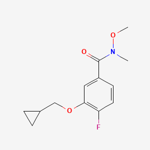 molecular formula C13H16FNO3 B8158026 3-(cyclopropylmethoxy)-4-fluoro-N-methoxy-N-methylbenzamide 