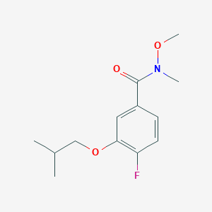 molecular formula C13H18FNO3 B8158040 4-Fluoro-3-isobutoxy-N-methoxy-N-methylbenzamide 