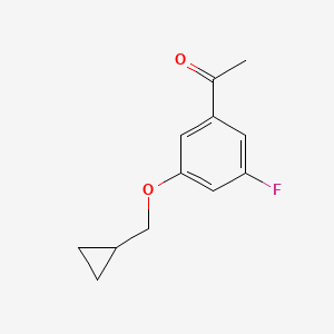 molecular formula C12H13FO2 B8158055 1-(3-(Cyclopropylmethoxy)-5-fluorophenyl)ethan-1-one 