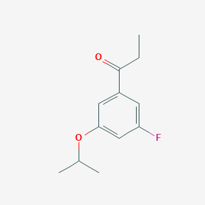 molecular formula C12H15FO2 B8158075 1-(3-Fluoro-5-isopropoxyphenyl)propan-1-one 