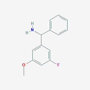 molecular formula C14H14FNO B8158081 (3-Fluoro-5-methoxyphenyl)(phenyl)methanamine 