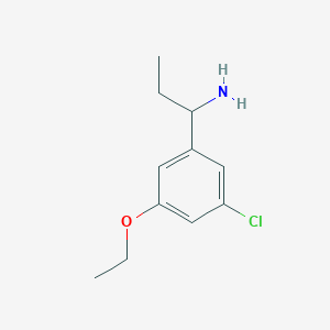 molecular formula C11H16ClNO B8158105 1-(3-Chloro-5-ethoxyphenyl)propan-1-amine 