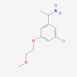 molecular formula C11H16ClNO2 B8158119 1-(3-Chloro-5-(2-methoxyethoxy)phenyl)ethanamine 