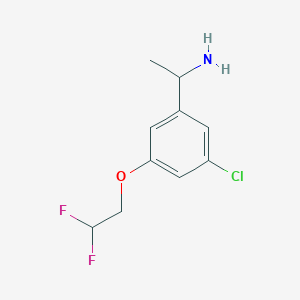 molecular formula C10H12ClF2NO B8158120 1-(3-Chloro-5-(2,2-difluoroethoxy)phenyl)ethanamine 