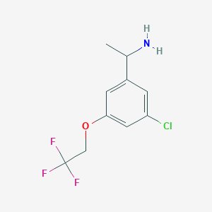 molecular formula C10H11ClF3NO B8158127 1-(3-Chloro-5-(2,2,2-trifluoroethoxy)phenyl)ethanamine 