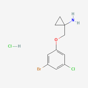 molecular formula C10H12BrCl2NO B8158159 1-(3-Bromo-5-chlorophenoxymethyl)-cyclopropylamine 