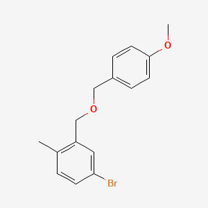 molecular formula C16H17BrO2 B8158195 4-Bromo-2-(((4-methoxybenzyl)oxy)methyl)-1-methylbenzene 