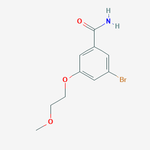 molecular formula C10H12BrNO3 B8158210 3-Bromo-5-(2-methoxyethoxy)benzamide 