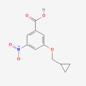 molecular formula C11H11NO5 B8158213 3-(Cyclopropylmethoxy)-5-nitrobenzoic acid 