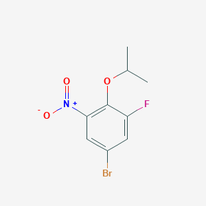 molecular formula C9H9BrFNO3 B8158221 5-Bromo-1-fluoro-2-isopropoxy-3-nitrobenzene 