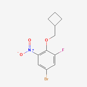molecular formula C11H11BrFNO3 B8158227 5-Bromo-2-(cyclobutylmethoxy)-1-fluoro-3-nitrobenzene 