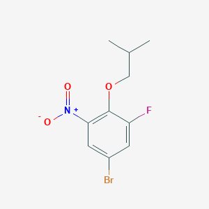 molecular formula C10H11BrFNO3 B8158235 5-Bromo-1-fluoro-2-isobutoxy-3-nitrobenzene 