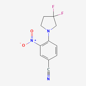 molecular formula C11H9F2N3O2 B8158303 4-(3,3-Difluoropyrrolidin-1-yl)-3-nitrobenzonitrile 