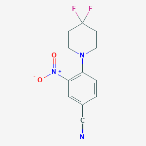 molecular formula C12H11F2N3O2 B8158309 4-(4,4-Difluoropiperidin-1-yl)-3-nitrobenzonitrile 