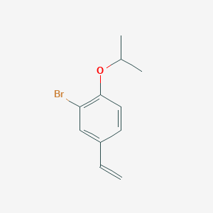 molecular formula C11H13BrO B8158334 2-Bromo-1-isopropoxy-4-vinylbenzene 
