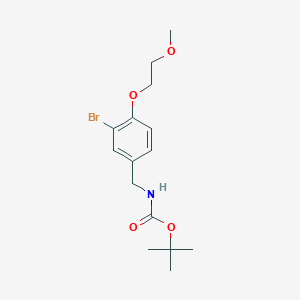 molecular formula C15H22BrNO4 B8158340 tert-Butyl 3-bromo-4-(2-methoxyethoxy)benzylcarbamate 