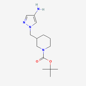 molecular formula C14H24N4O2 B8158351 tert-Butyl 3-((4-amino-1H-pyrazol-1-yl)methyl)piperidine-1-carboxylate 