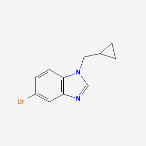 molecular formula C11H11BrN2 B8158360 5-Bromo-1-(cyclopropylmethyl)-1H-benzo[d]imidazole 