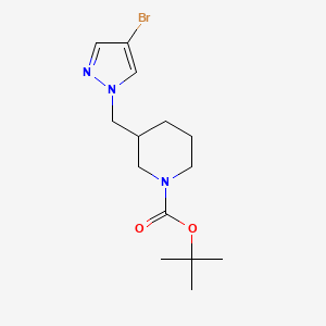molecular formula C14H22BrN3O2 B8158365 3-(4-Bromo-pyrazol-1-ylmethyl)-piperidine-1-carboxylic acid tert-butyl ester 