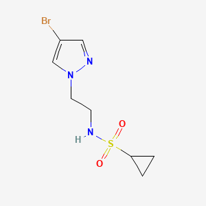 molecular formula C8H12BrN3O2S B8158372 Cyclopropanesulfonic acid [2-(4-bromo-pyrazol-1-yl)-ethyl]-amide 