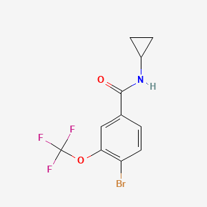 molecular formula C11H9BrF3NO2 B8158443 4-Bromo-N-cyclopropyl-3-(trifluoromethoxy)benzamide 