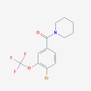 molecular formula C13H13BrF3NO2 B8158466 (4-Bromo-3-(trifluoromethoxy)phenyl)(piperidin-1-yl)methanone 