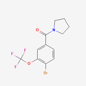 molecular formula C12H11BrF3NO2 B8158480 (4-Bromo-3-(trifluoromethoxy)phenyl)(pyrrolidin-1-yl)methanone 