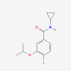 molecular formula C13H16INO2 B8158498 N-Cyclopropyl-4-iodo-3-isopropoxybenzamide 