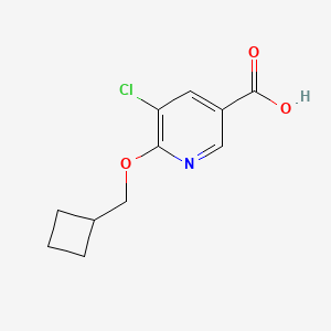 molecular formula C11H12ClNO3 B8158509 5-Chloro-6-(cyclobutylmethoxy)nicotinic acid 