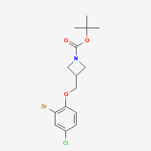 molecular formula C15H19BrClNO3 B8158533 tert-Butyl 3-((2-bromo-4-chlorophenoxy)methyl)azetidine-1-carboxylate 