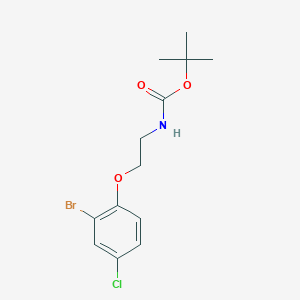 molecular formula C13H17BrClNO3 B8158541 tert-Butyl (2-(2-bromo-4-chlorophenoxy)ethyl)carbamate 