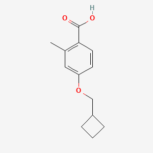 molecular formula C13H16O3 B8158549 4-Cyclobutylmethoxy-2-methyl-benzoic acid 