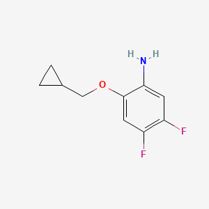molecular formula C10H11F2NO B8158634 2-(Cyclopropylmethoxy)-4,5-difluoroaniline 