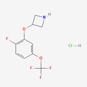 molecular formula C10H10ClF4NO2 B8158642 3-[2-Fluoro-5-(trifluoromethoxy)phenoxy]azetidine;hydrochloride 