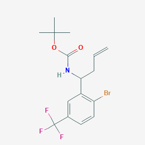 molecular formula C16H19BrF3NO2 B8158645 [1-(2-Bromo-5-trifluoromethylphenyl)-but-3-enyl]-carbamic acid tert-butyl ester 