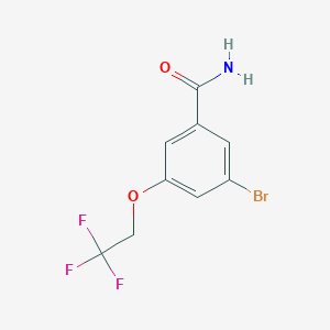 molecular formula C9H7BrF3NO2 B8158669 3-Bromo-5-(2,2,2-trifluoroethoxy)benzamide 
